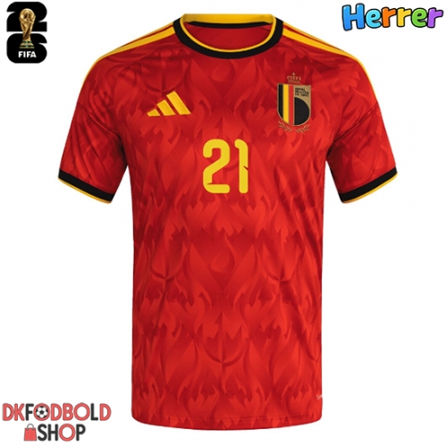 Belgien Timothy Castagne #21 Hjemmebanetrøje VM 2026 Kort ærmer